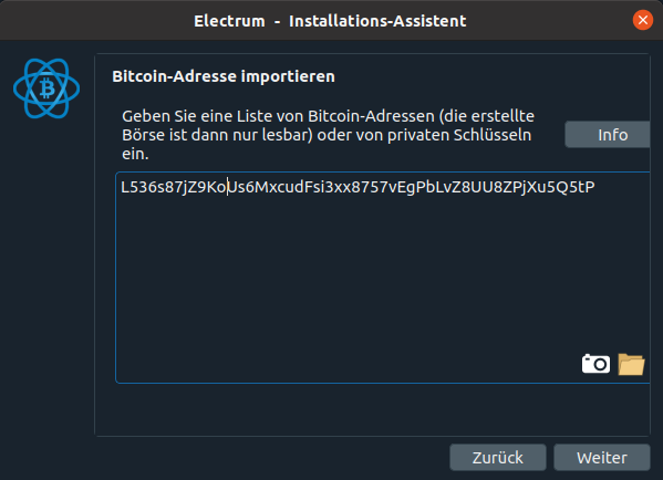 Electrum Wallet Private Key importieren