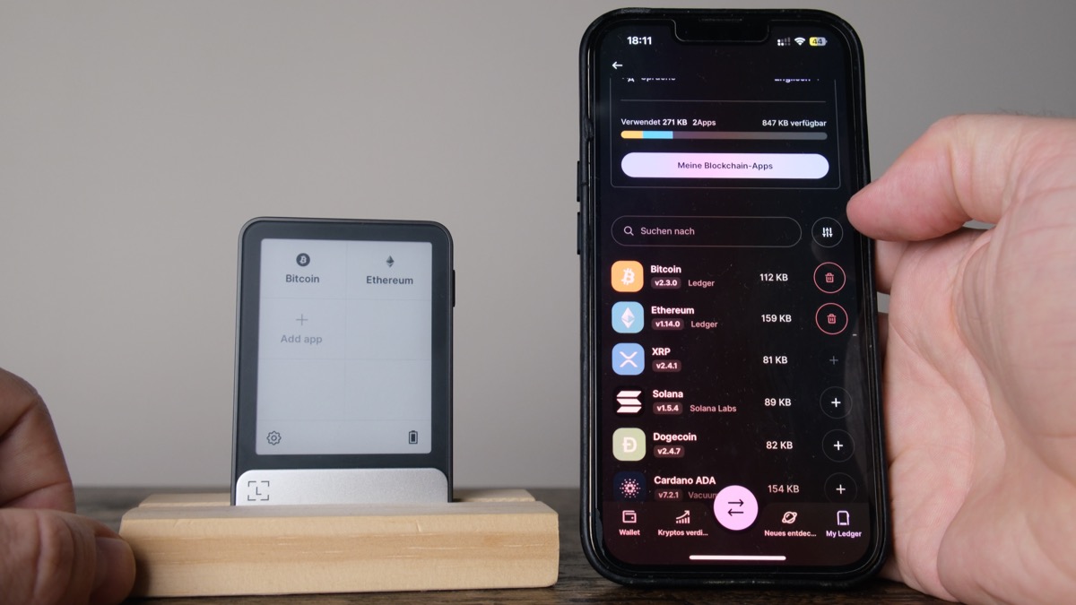 Ledger Flex Ledger Live mit Gerät